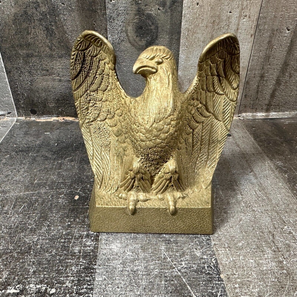 Vintage Brass Eagle Paperweight Figurine Approximately 6" X 5" Book End?‎